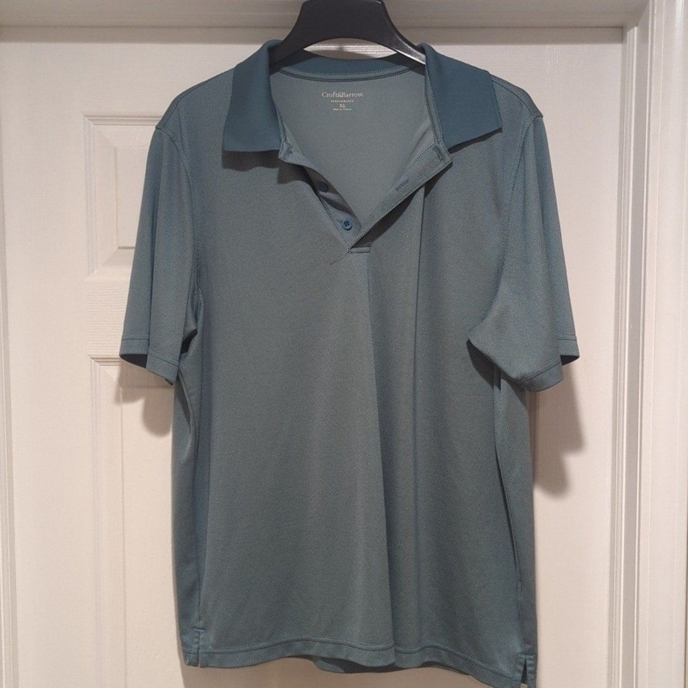 Golf Performance Polo Shirt Men's XL Teal Croft & Barrow Moisture Wicking